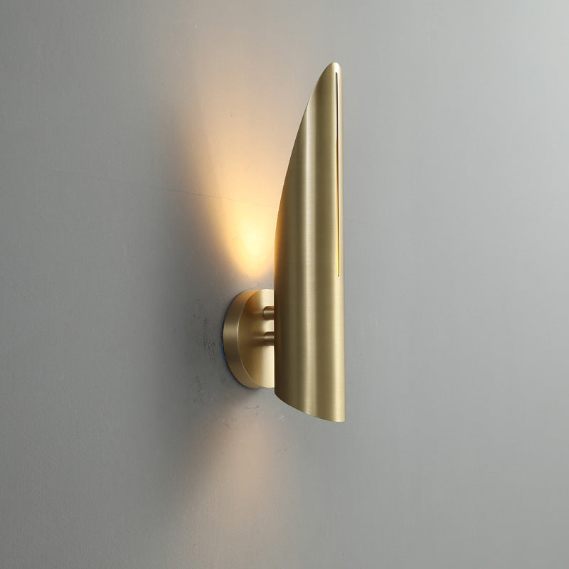 Copper Triangular Cylindrical Living Wall Lamp