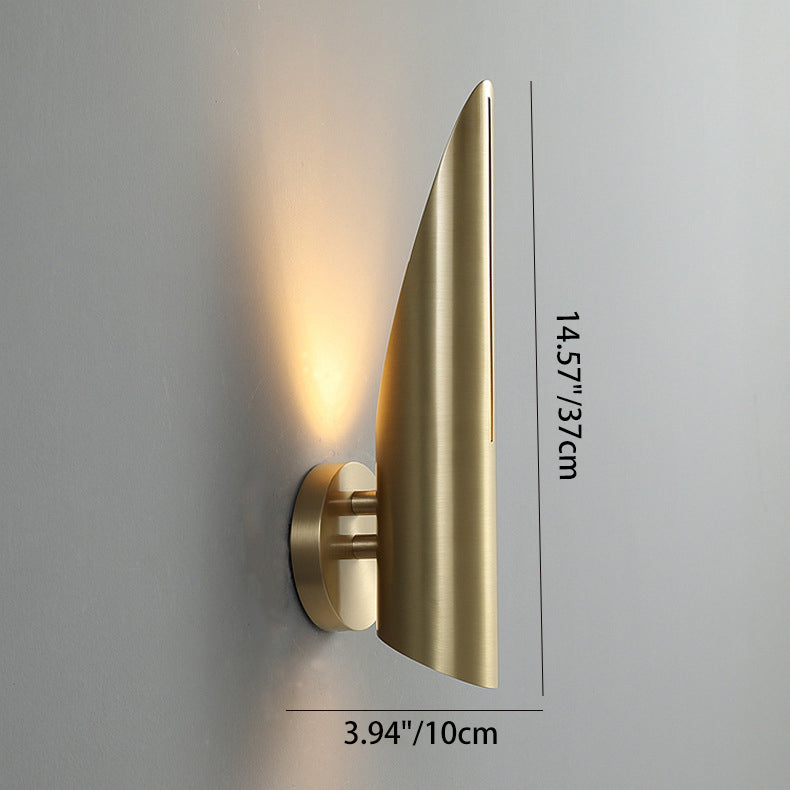 Copper Triangular Cylindrical Living Wall Lamp