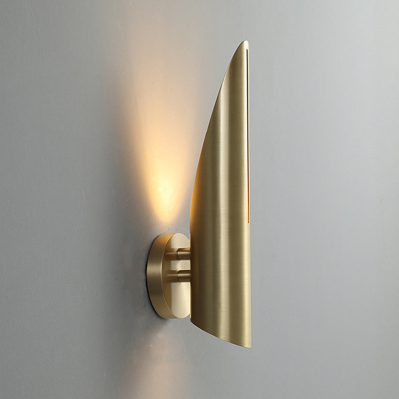 Copper Triangular Cylindrical Living Wall Lamp