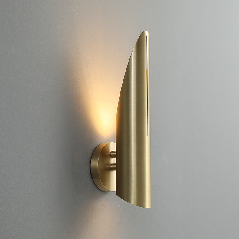 Copper Triangular Cylindrical Living Wall Lamp