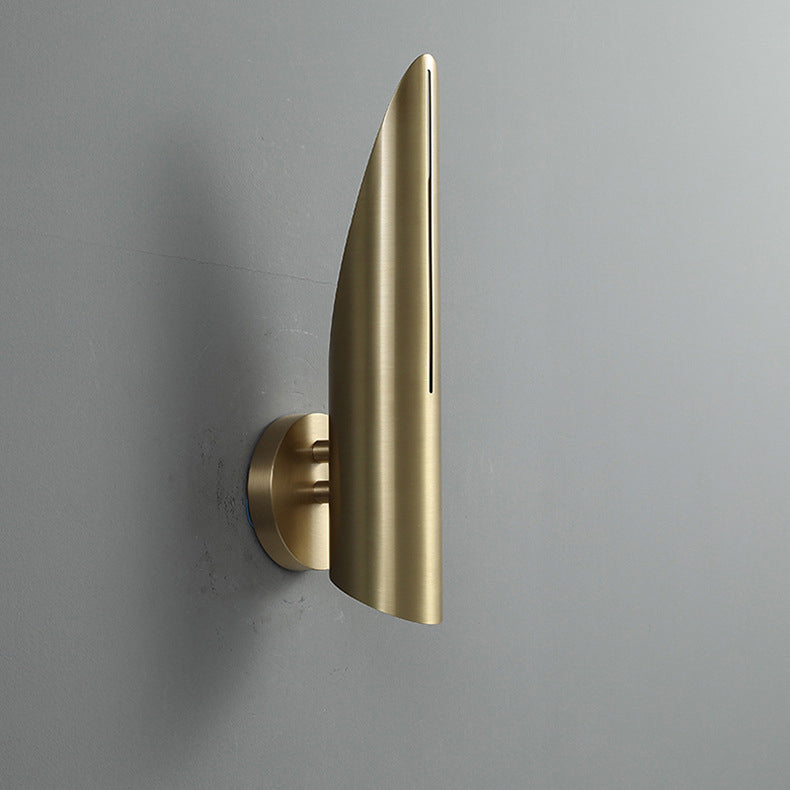 Copper Triangular Cylindrical Living Wall Lamp