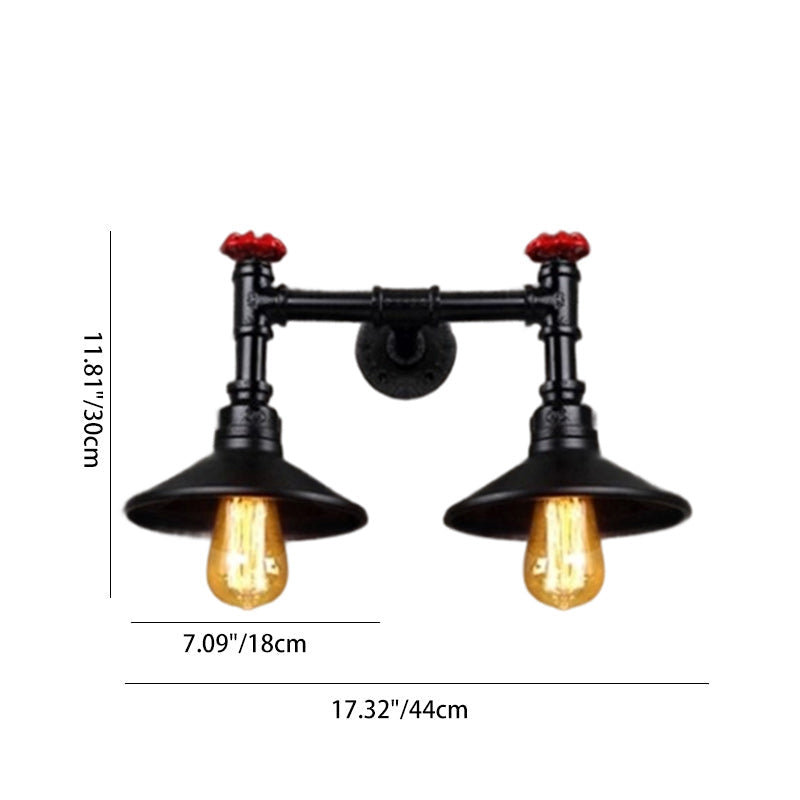 Iron Cone-Shaped Water Pipe Wall Lamp