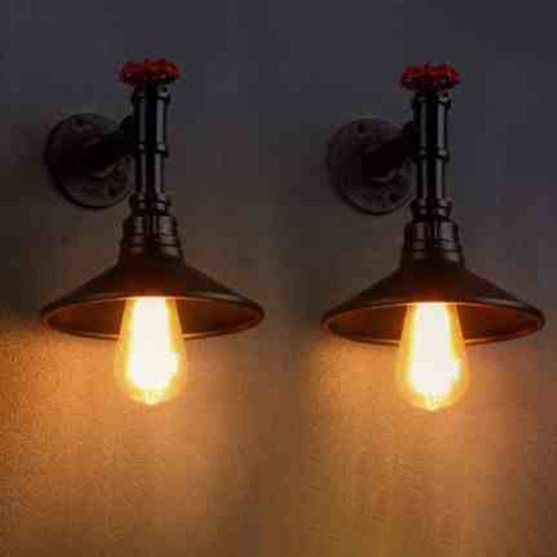 Iron Cone-Shaped Water Pipe Wall Lamp