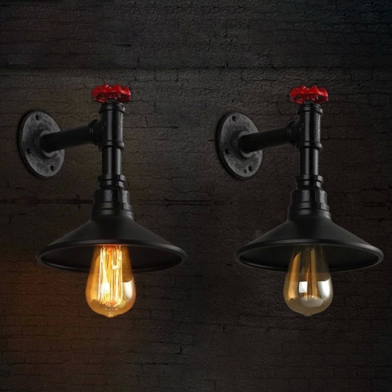 Iron Cone-Shaped Water Pipe Wall Lamp
