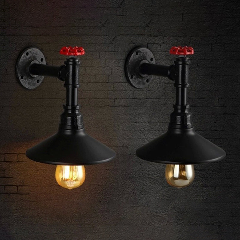 Iron Cone-Shaped Water Pipe Wall Lamp