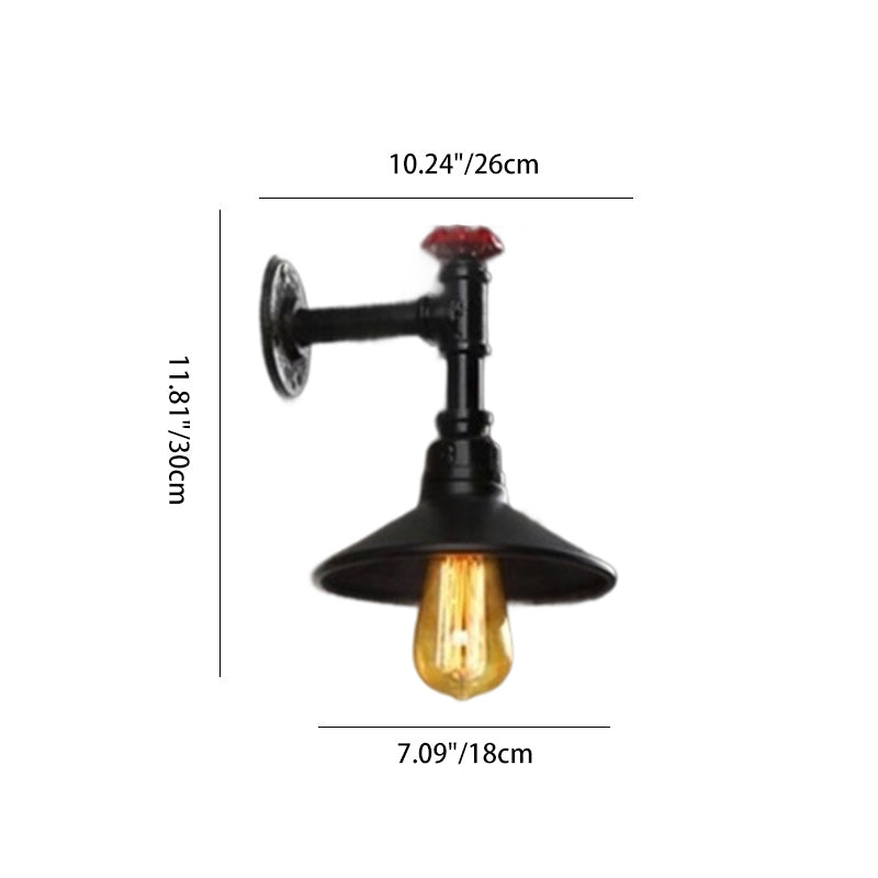 Iron Cone-Shaped Water Pipe Wall Lamp