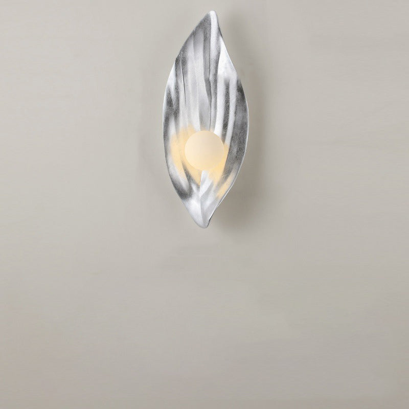 Resin Glass Leaf-Shaped Globe Wall Lamp