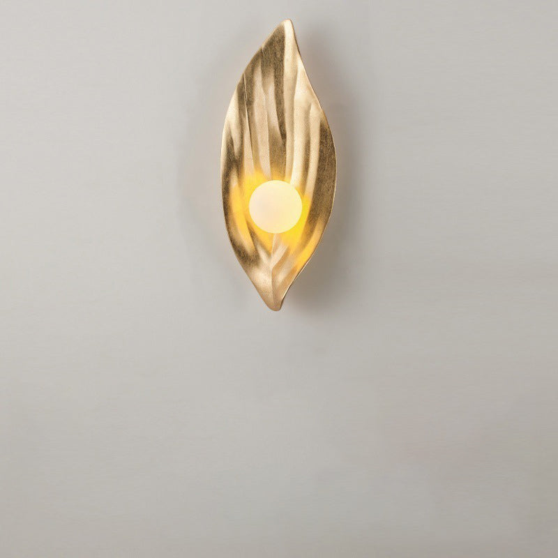 Resin Glass Leaf-Shaped Globe Wall Lamp