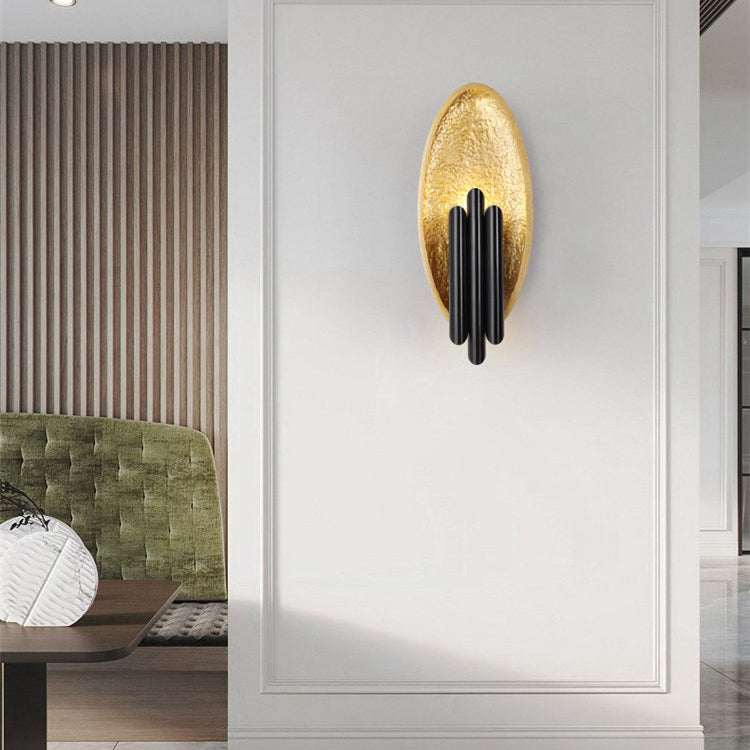 Iron Resin Oval Cylinder 2-Light Wall Lamp