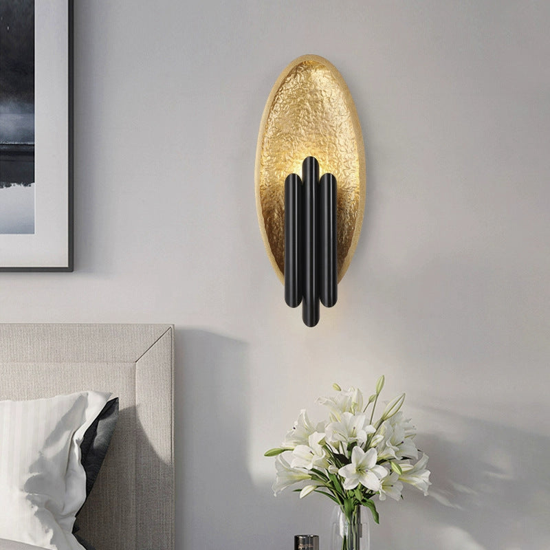 Iron Resin Oval Cylinder 2-Light Wall Lamp
