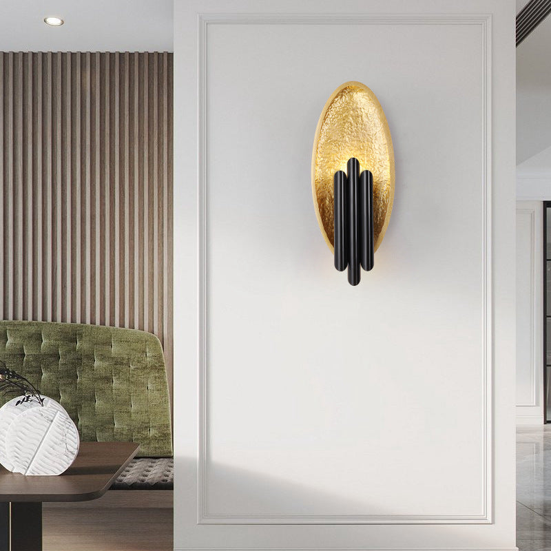 Iron Resin Oval Cylinder 2-Light Wall Lamp