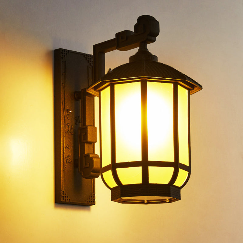 Aluminum Glass Round Lantern Outdoor Light