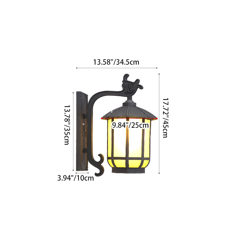 Aluminum Glass Round Lantern Outdoor Light