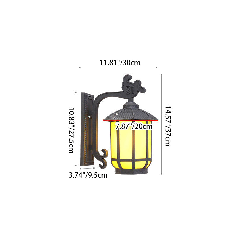 Aluminum Glass Round Lantern Outdoor Light