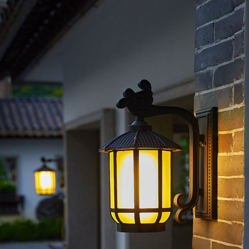 Aluminum Glass Round Lantern Outdoor Light