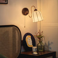 Metal Fabric Floral Pattern Wall Lamp