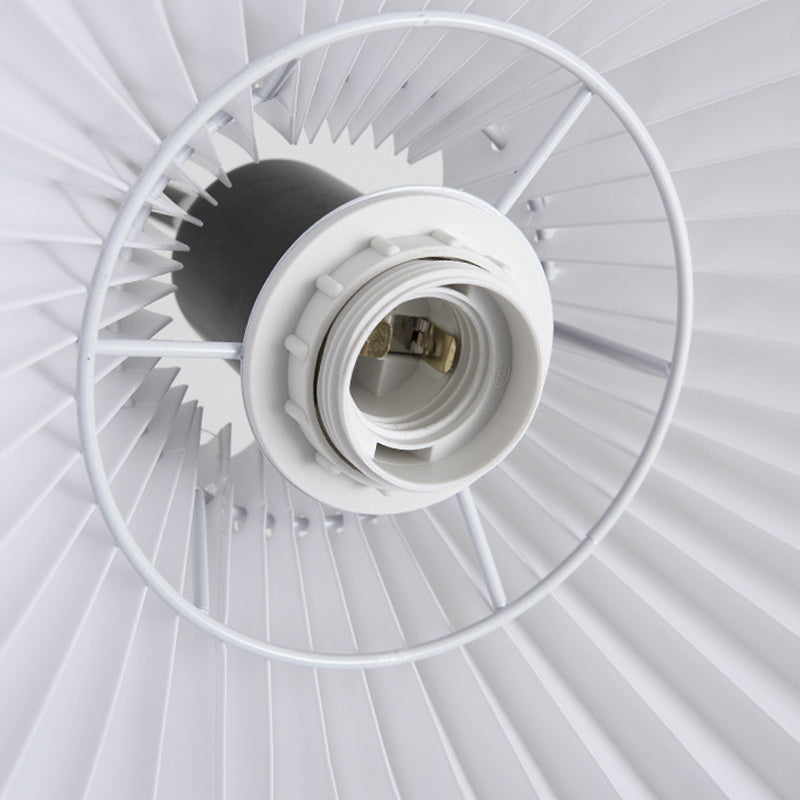 Iron Fabric Pleated Cylinder Floor Lamp