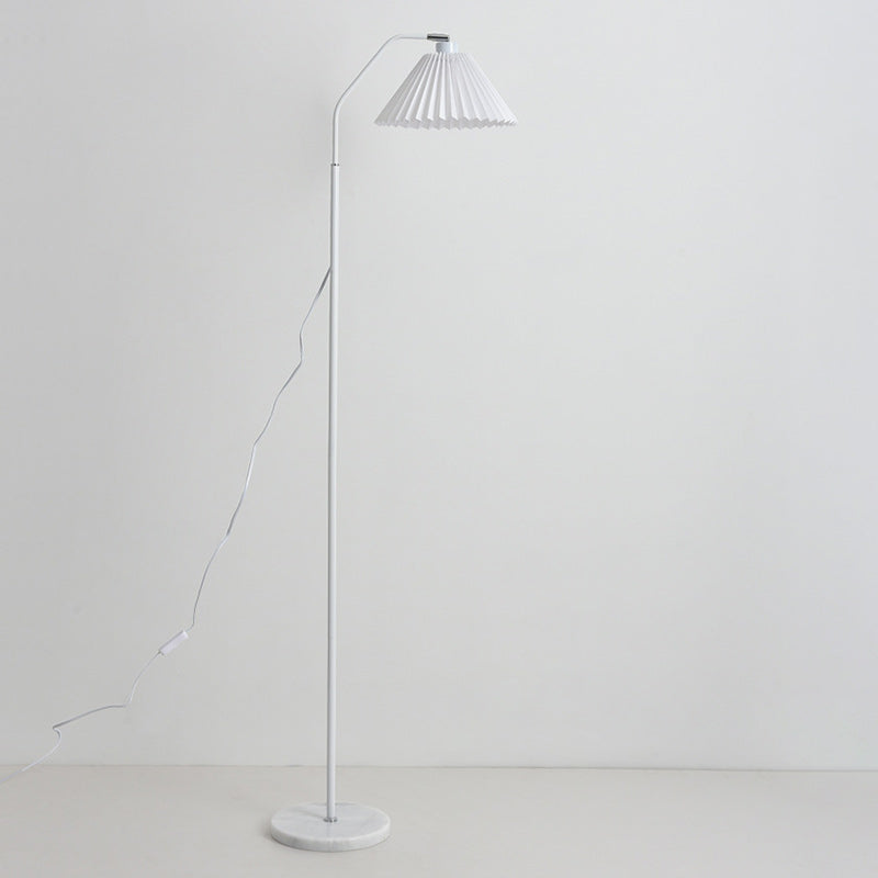 Iron Fabric Pleated Cylinder Floor Lamp