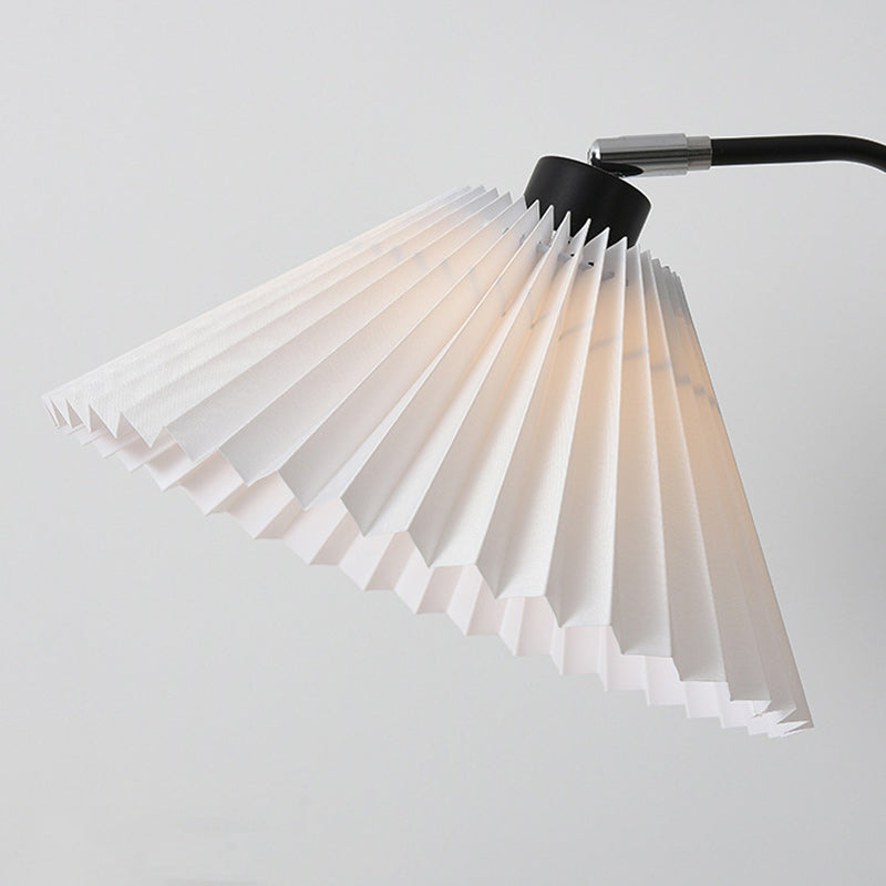 Iron Fabric Pleated Cylinder Floor Lamp