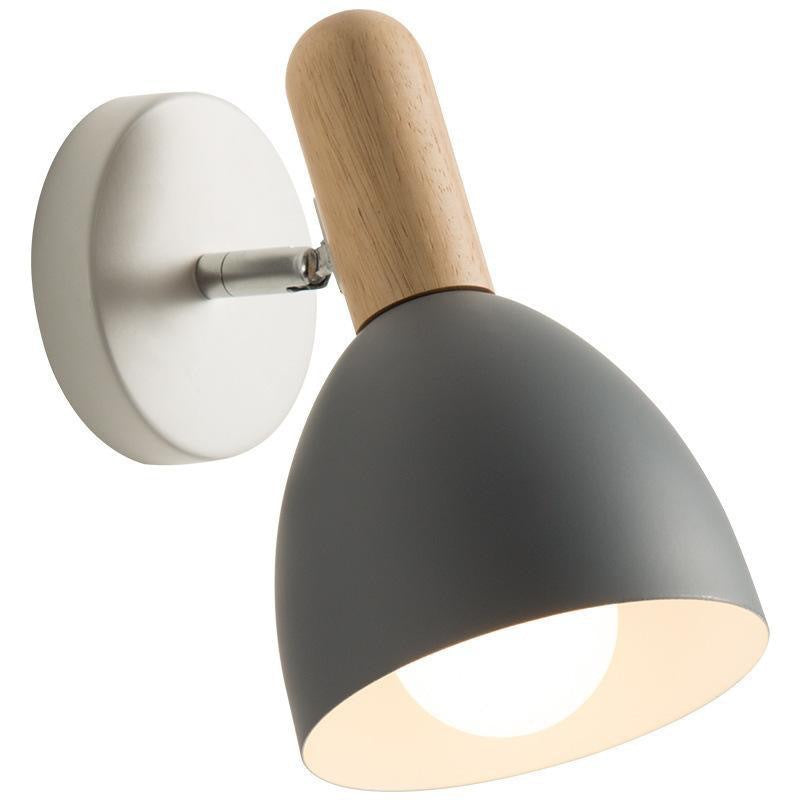 Iron Wood Dome Cup Wall Lamp