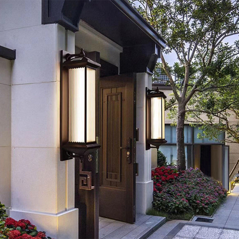 Aluminum Glass Rectangular Garden Outdoor Light