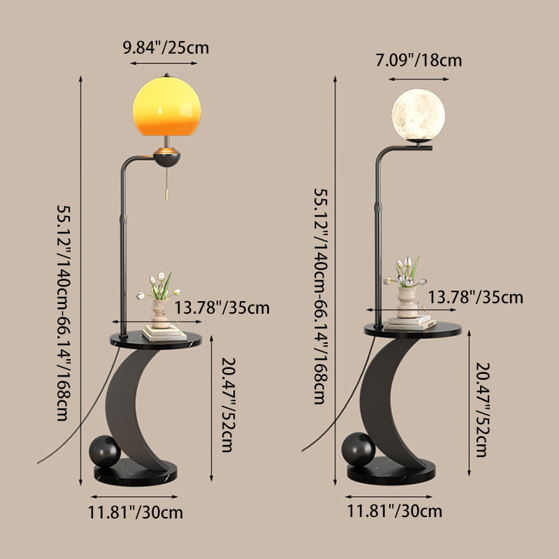 Iron Glass Resin Round Floor Lamp