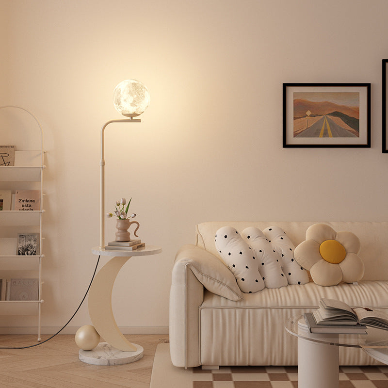 Iron Glass Resin Round Floor Lamp
