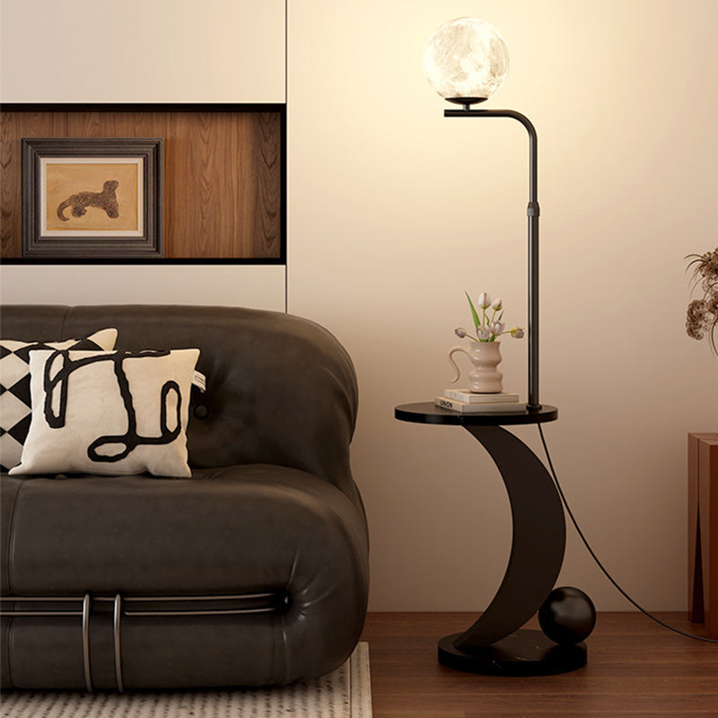 Iron Glass Resin Round Floor Lamp