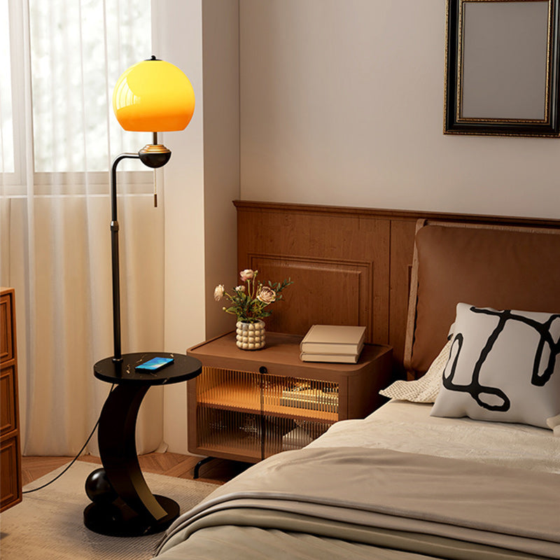 Iron Glass Resin Round Floor Lamp