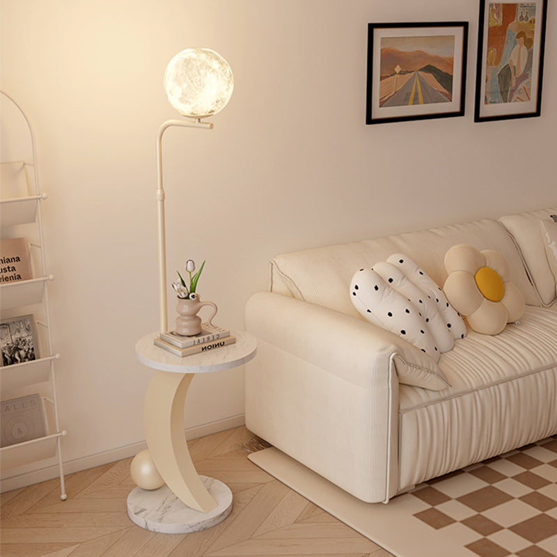 Iron Glass Resin Round Floor Lamp