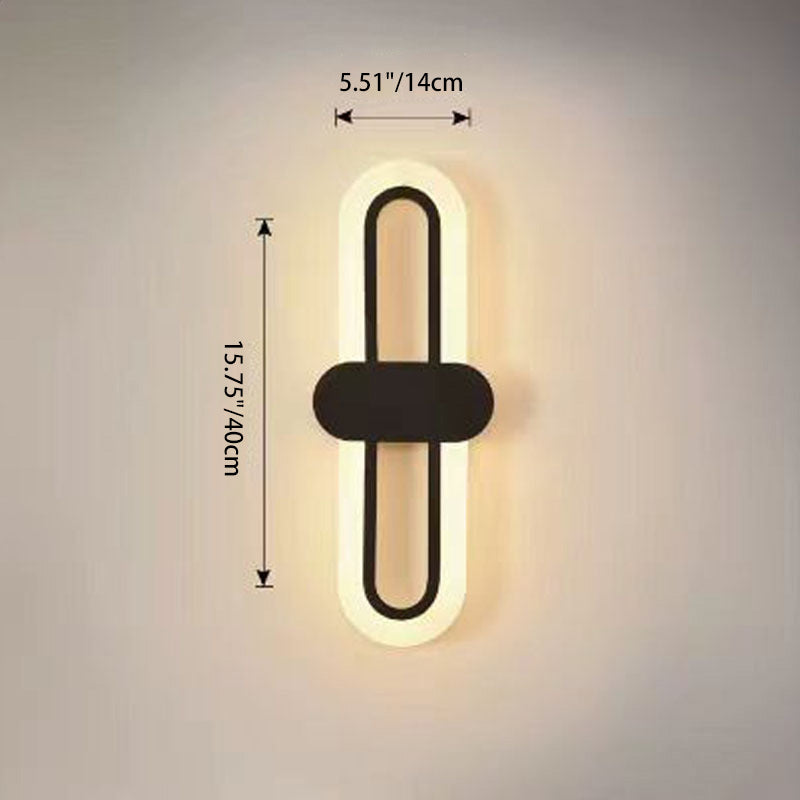 Iron Acrylic Oval Bedroom Wall Lamp