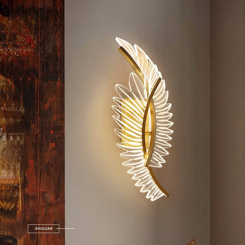 Iron Acrylic Leaf Living Wall Lamp