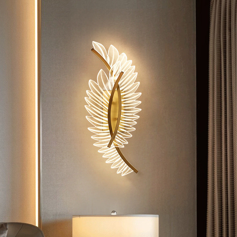 Iron Acrylic Leaf Living Wall Lamp