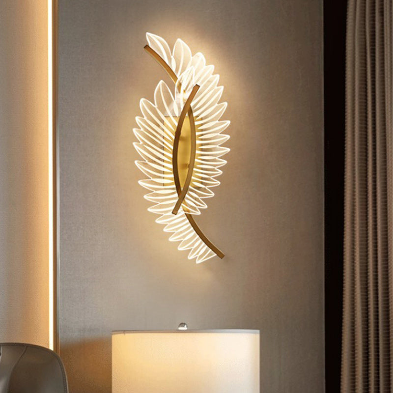 Iron Acrylic Leaf Living Wall Lamp