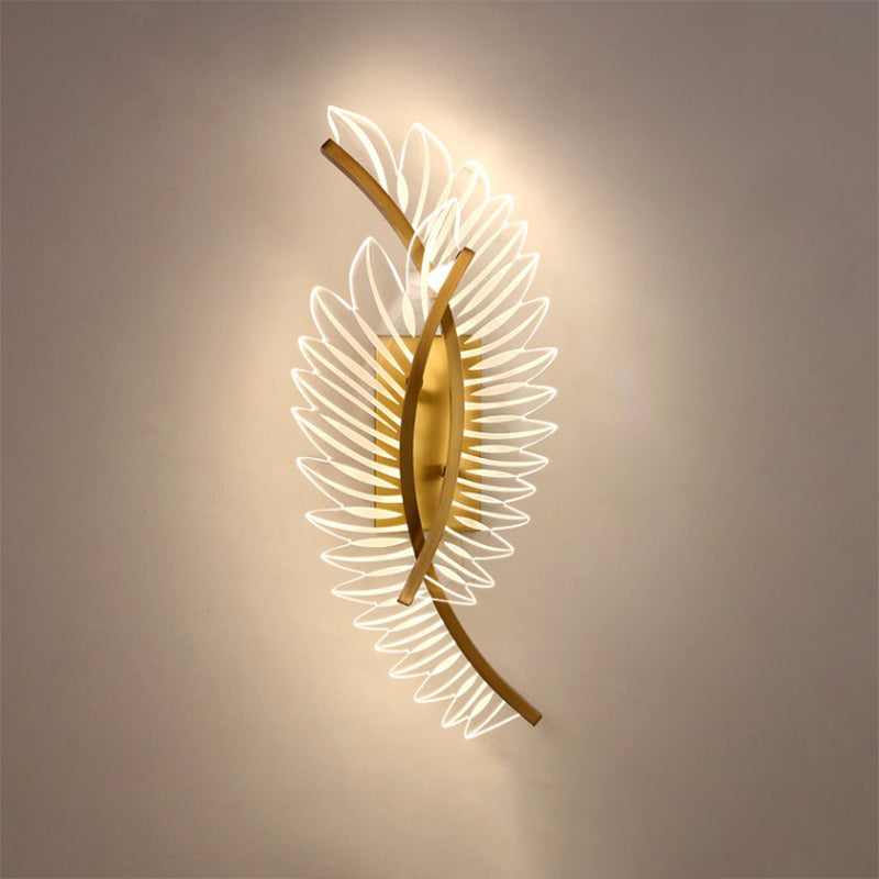 Iron Acrylic Leaf Living Wall Lamp