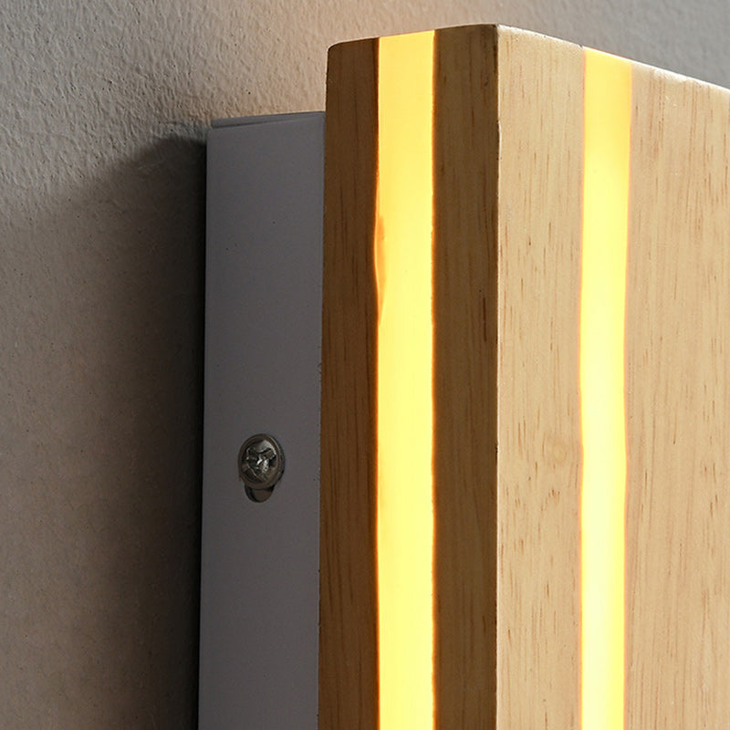 Wood Resin Rectangular Cracked Wall Lamp