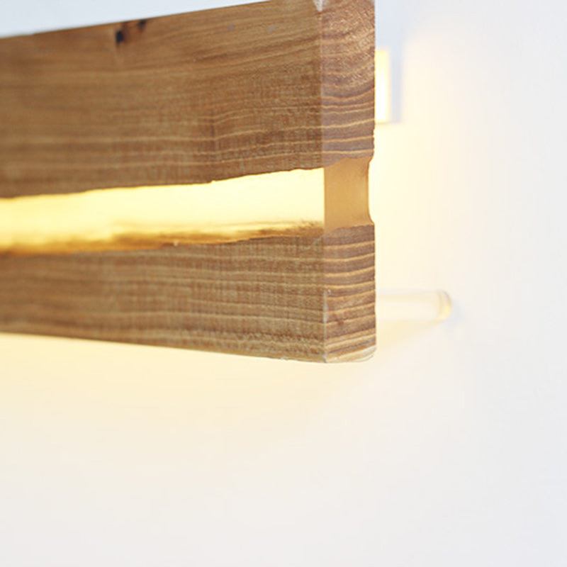 Wood Resin Rectangular Cracked Wall Lamp