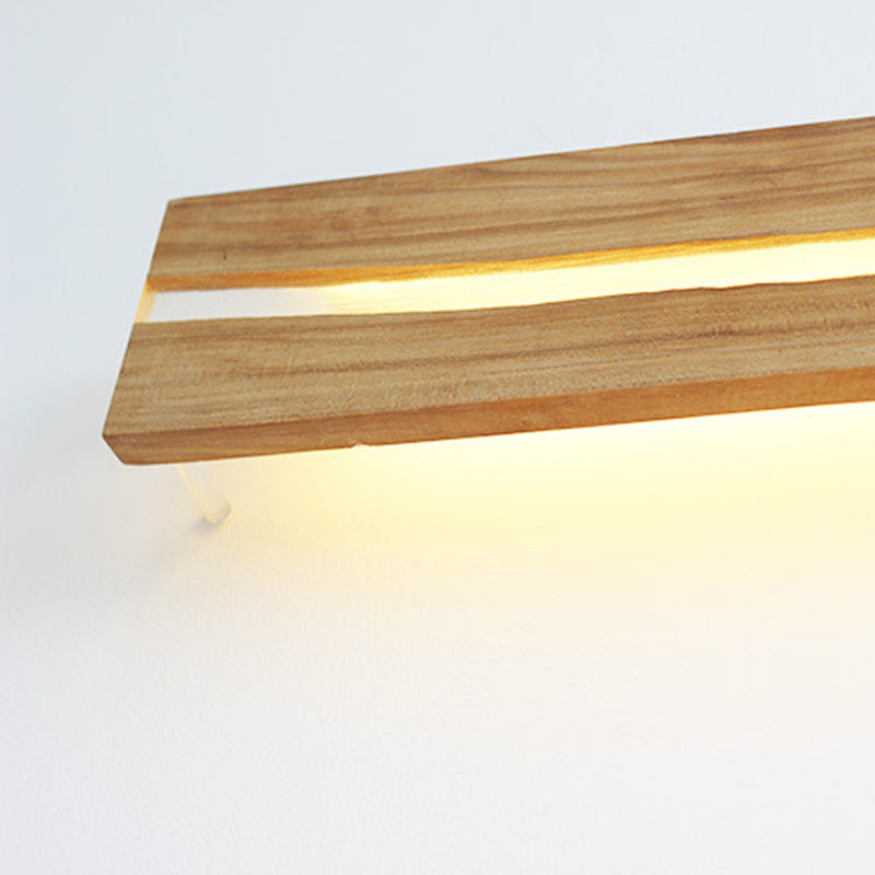 Wood Resin Rectangular Cracked Wall Lamp