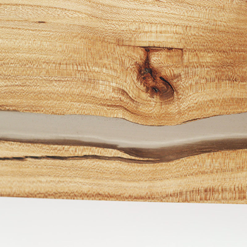 Wood Resin Rectangular Cracked Wall Lamp