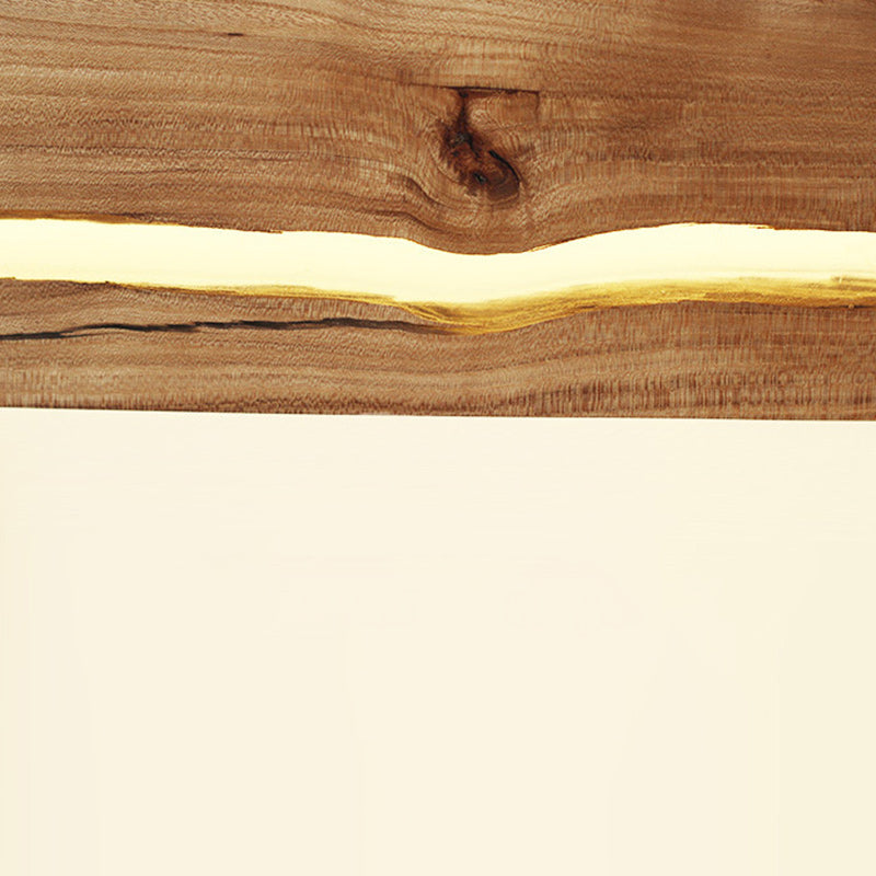 Wood Resin Rectangular Cracked Wall Lamp