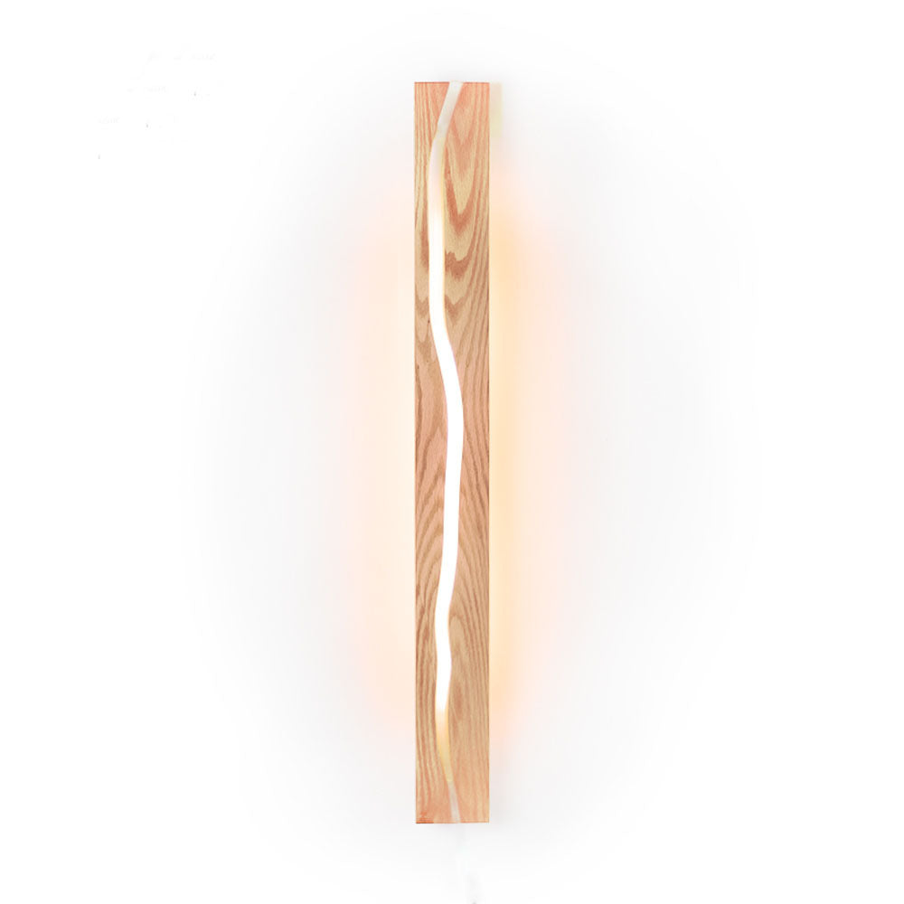 Wood Resin Rectangular Cracked Wall Lamp