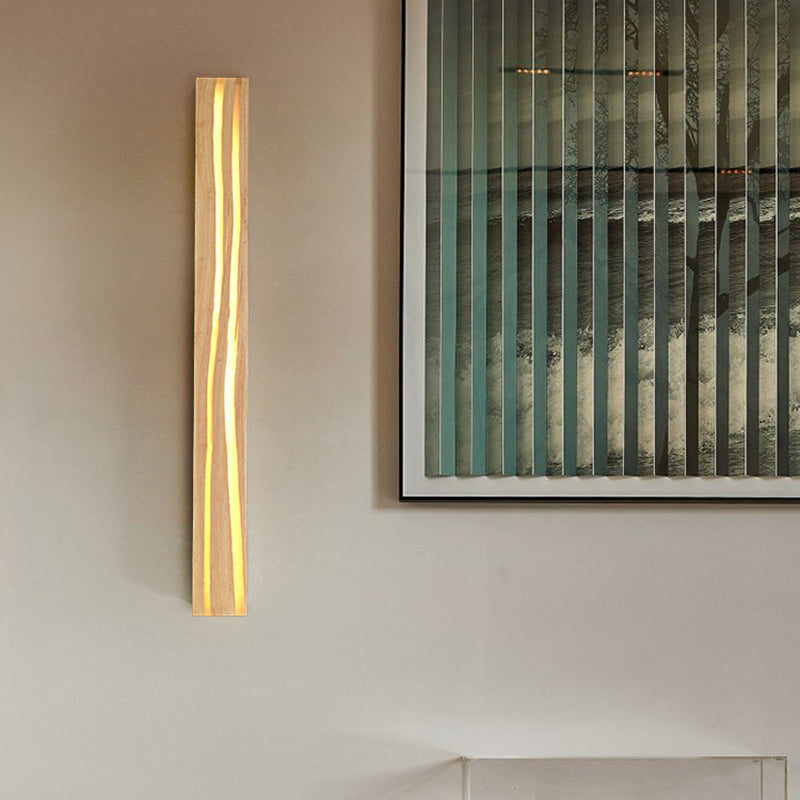 Wood Resin Rectangular Cracked Wall Lamp