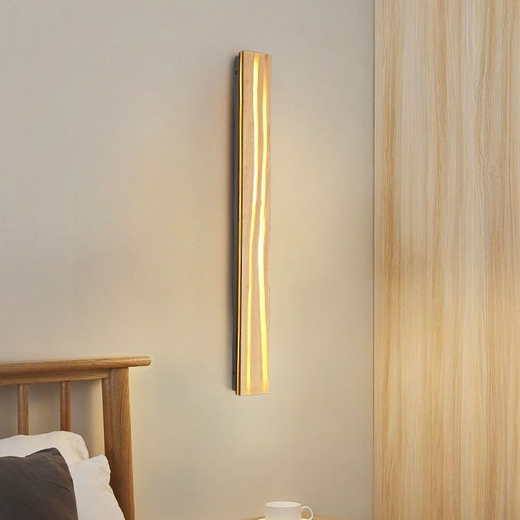 Wood Resin Rectangular Cracked Wall Lamp