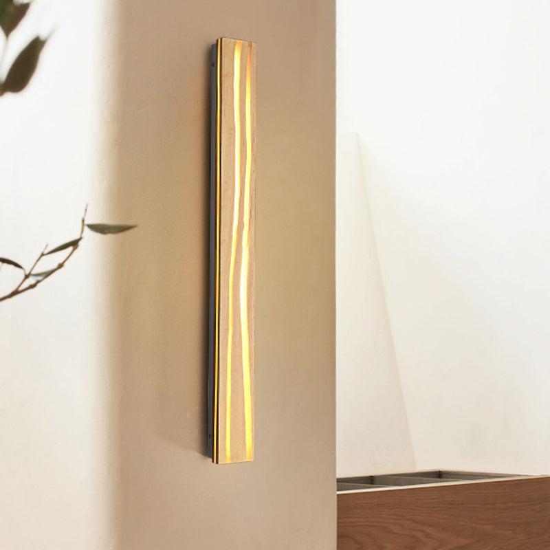 Wood Resin Rectangular Cracked Wall Lamp