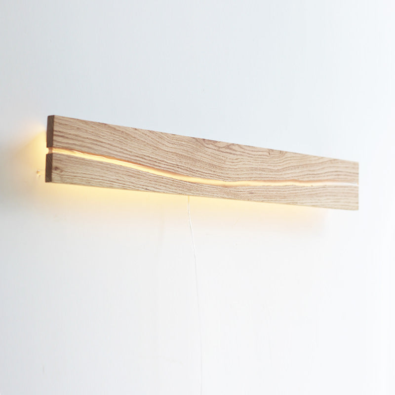Wood Resin Rectangular Cracked Wall Lamp