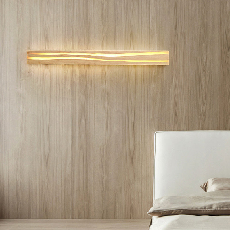 Wood Resin Rectangular Cracked Wall Lamp