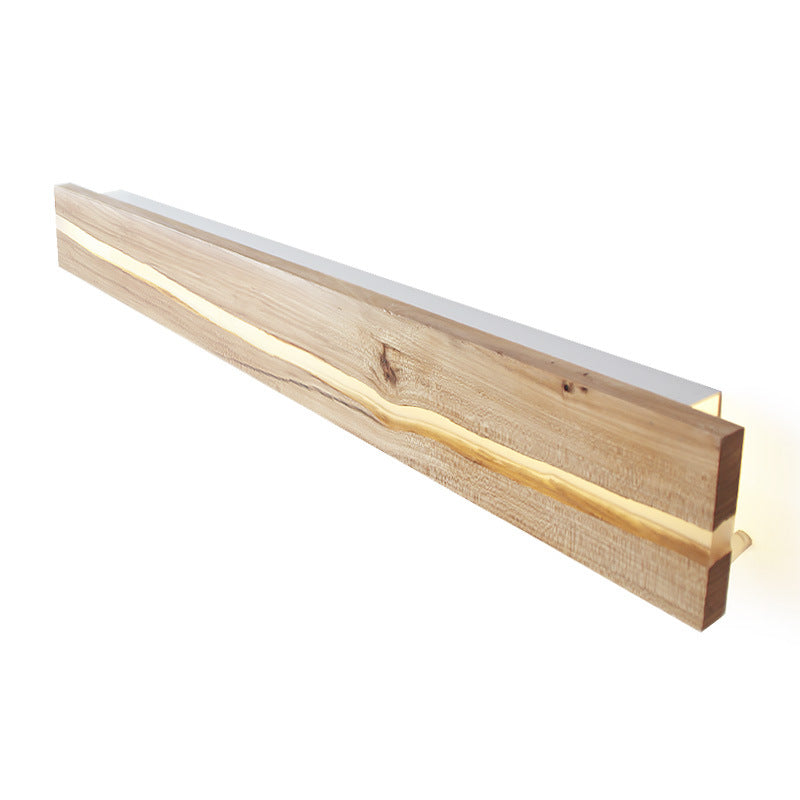 Wood Resin Rectangular Cracked Wall Lamp