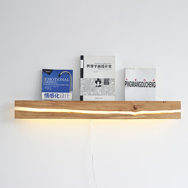 Wood Resin Rectangular Cracked Wall Lamp