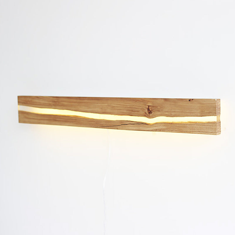 Wood Resin Rectangular Cracked Wall Lamp
