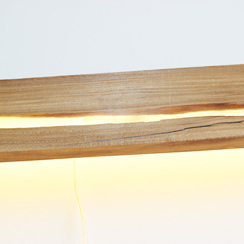 Wood Resin Rectangular Cracked Wall Lamp